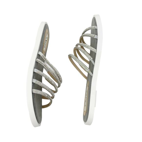 NINA Sabrina Sandal Slides Silver Size 8M - Picture 5 of 6
